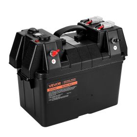 Battery Box, Group 24/31 Trolling Motor Battery Box, 12V/24V Marine Batteries Case with PP Shell and Dual Straps, Smart Batteries Case