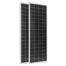 V200W 12V Complete Solar Power Kit, 2PCS 100W Monocrystalline Solar Panels + 12.8V 50Ah LiFePO4 Battery + 40A Charge Controller + 800W Power Inve