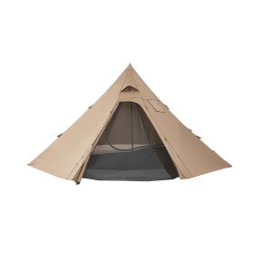 Hot Tent for 4 Persons, Camping Tipi Hot Tents with Stove Jack & Inner Tent, Portable Winter Camping Tents with Snow Skirt, Easy Setup
