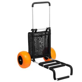 Beach Dolly with Big Wheels for Sand, 29.9" x 15.4" Cargo Deck, w/ 12" Solid Wheels