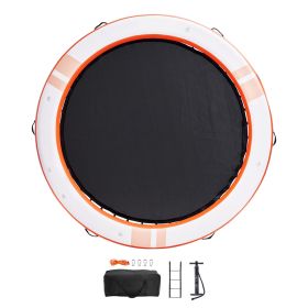 Inflatable Floating Dock, Ã¸10FT Inflatable Dock Platform with Ã¸8FT Trampoline Mesh Pool