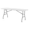 Folding Table, 6 Ft Heavy Duty Portable Fold-in-Half Utility Table, Indoor Outdoor Plastic Rectangle Table with Built in Handle, for Party, Dining