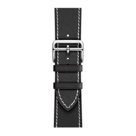 Applicable First Layer Cowhide PU Leather Watch Band Same Strap (Option: Black-42 Mm44mm4549mm158mm 195mm)
