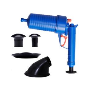 Toilet Piston Tool Set, Pneumatic Sewer Blaster, Sink Piston, Sewer Clog Removal Tool For Sinks, Toilets, Bathrooms, Showers, Kitchens, Clogged P (Option: blue)