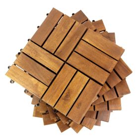 10PC 12inch*12inch  High-quality Acacia Wood Modular Flooring, Model 064, Is Easy To Install And Enhances Your Home's Elegance And Comfort. (Option: floorblocks)