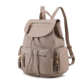 MKF Collection Ivanna Oversize Backpack Purse Vegan Leather Womens by Mia k (Color: Taupe, Material: Vegan Leather)