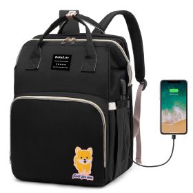 Multifunctional Diaper Bag Backpack Waterproof Mommy Bag Nappy Bag Maternity Backpack for Baby with Insulated Pockets Diaper Pad Toys Burp Cloth (Color: Black, size: One size)
